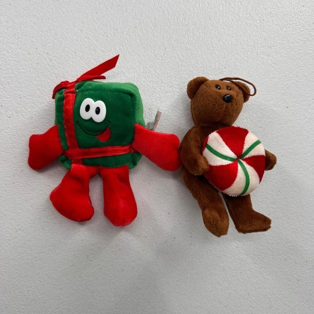 Vintage Dandee Christmas Plush Bear Ty Jingles Gift Set Ornament 5